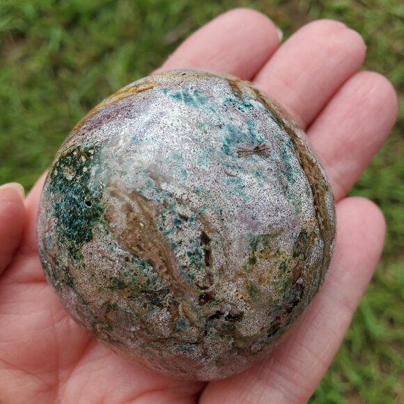 Ocean Jasper Palm Stone (OJ141) - Picture 1 of 7